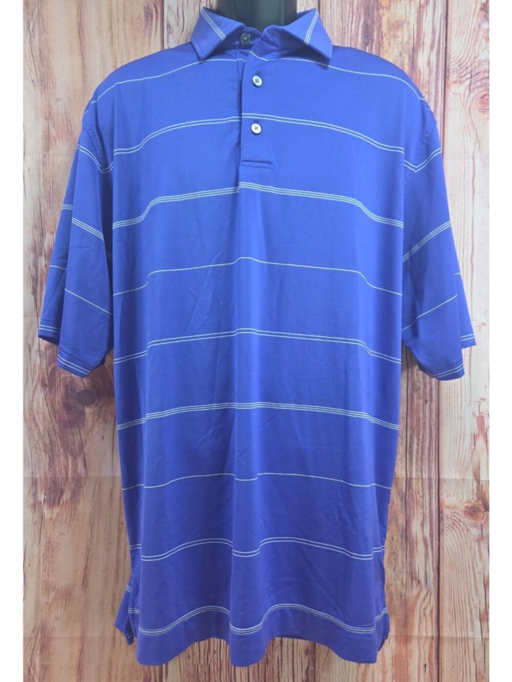 FootJoy Mens Purple Striped Golf Polo Shirt Large